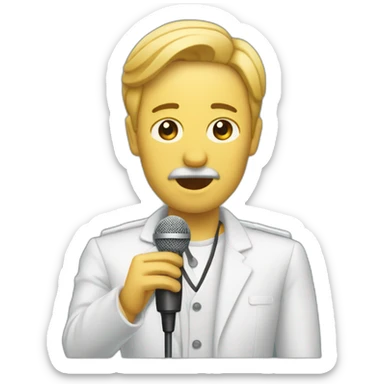 locutor falando no microfone sticker