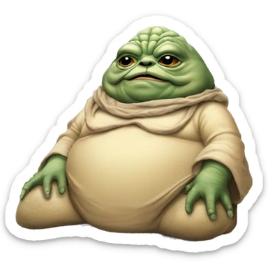 Jabba the Hutt from Star Wars with a laptop sticker