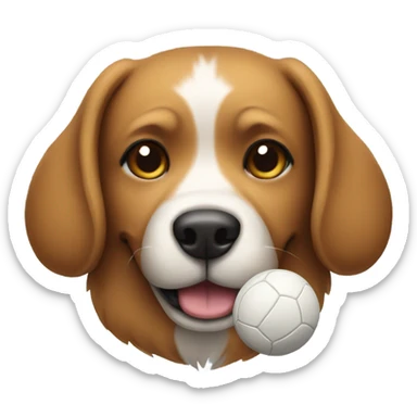 Dog with ball sticker