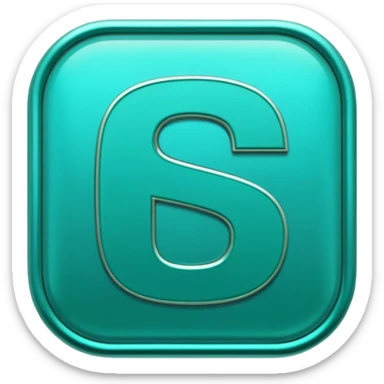 Create a custom emoji badge featuring a stylized, letter “S”. Use the Platinum rank style from League of Legends: teal-green metallics, reflective surfaces, and a futuristic elegant frame. Vibrant and high readability.
 sticker