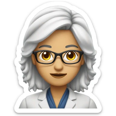 Profesora media melena con gafas sticker