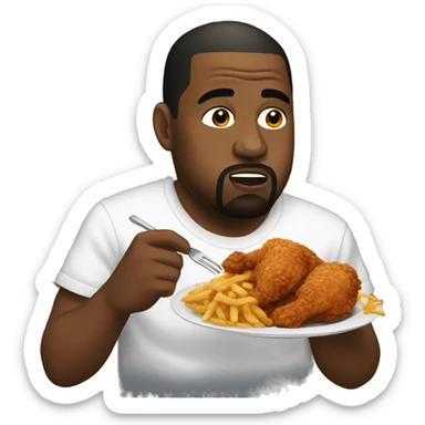Kanye west eating fried chicken sticker