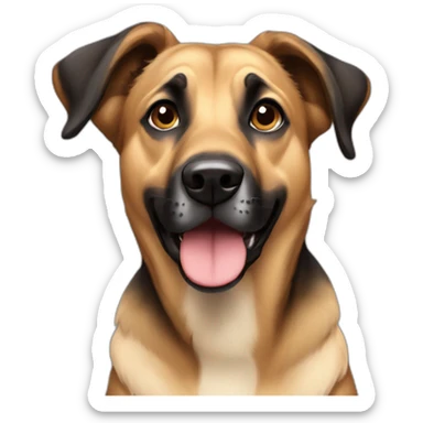 Black and fawn dog Shepherd cur amazement sticker