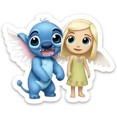 angel and stitch  sticker