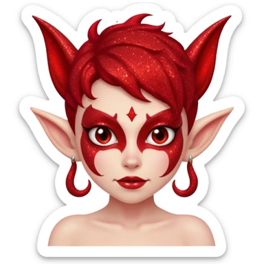 red glitter imp lust sticker
