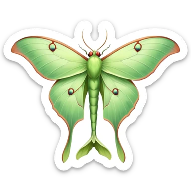 luna moth light green sticker