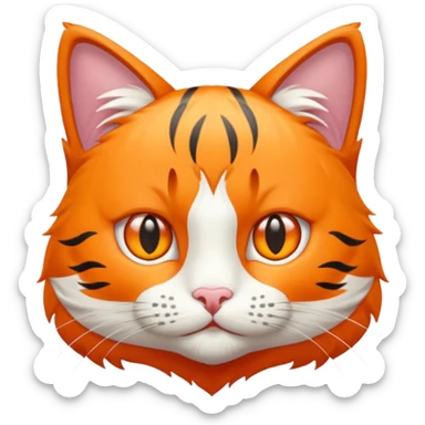 eine getigerte flauschige katze  sticker