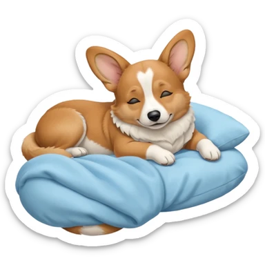 perrita caricatura gorgi gales durmiendo con ropa celeste sticker