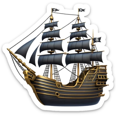large pirate ship in space sticker