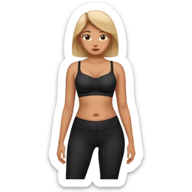 legging brassière noir gonflé ventre femme  sticker