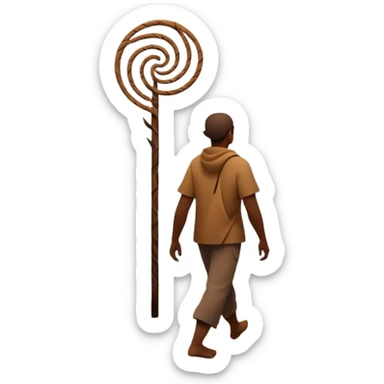 una figura humana sencilla como pintura rupestre caminando hacia una montaña la montaña hecha con líneas curvas primitivas
un animal totémico minimal 
un espiral tipo energía ancestral de fondo 
una mano prehistórica adaptada a ícono
Con una runa moderna inspirada en naturaleza sticker
