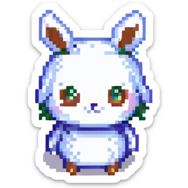 Labubu character icon, simple and cute pixel art style sticker