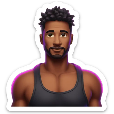 Juicy booty neon sign style man sticker