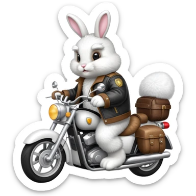 Easter bunny riding a motorcycle sticker