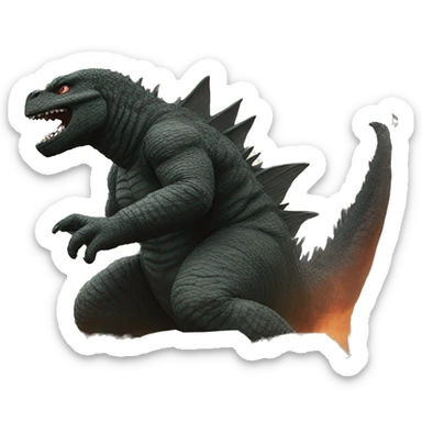 Godzilla destroying a city sticker
