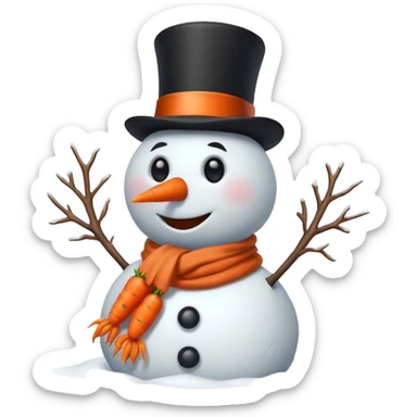 Christmas snowman sticker