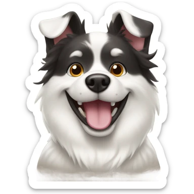 White dog, pompitz, smiling, sticker