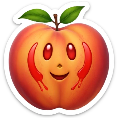 peach with handprints sticker