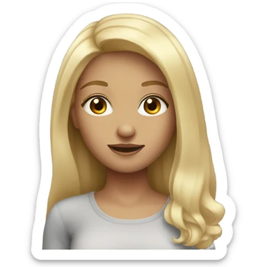 A girl with blonde hair and gray eyes sticker