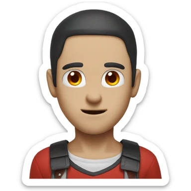 Sonic with black eye and eye color is red sticker