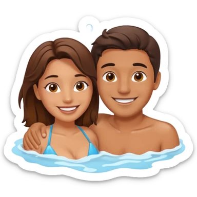 couple in love in a jacuzzi sticker