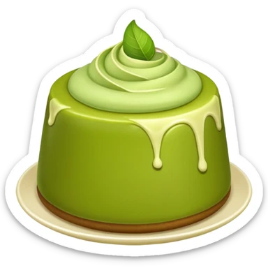 Normal green pudding emoji WITHOUT PLATE OR CONTAINER. sticker