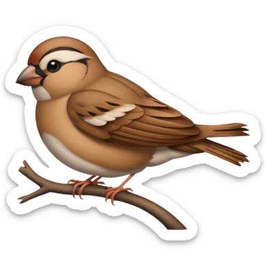 A sparrow is sleeping sticker