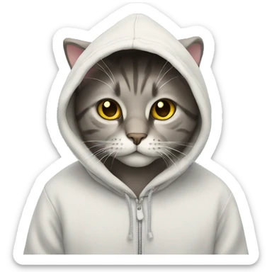 Cat Wearing hoodie sticker