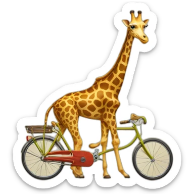 Girafe et velo sticker