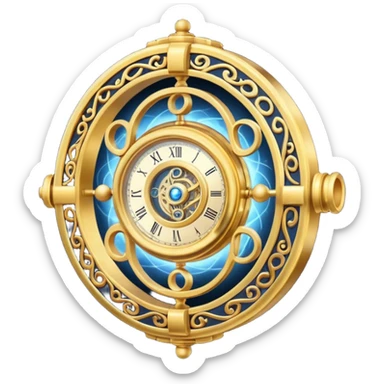 A time turner from harry potter with magic swirls around it sticker