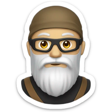 Ninja avec la peau mate atabe  avec une barbe  sticker