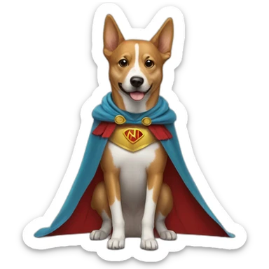 hero dog with cape sticker
