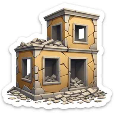 Damaged Building Interior sticker