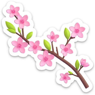 pink cherry blossom branch sticker