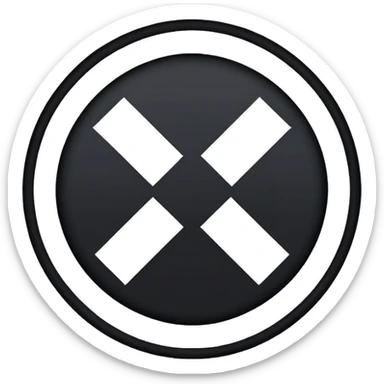 The image is a red background with a white circle in the center. Inside the circle, there is a black Nazi symbol, which appears to be a swastika. The symbol is in the shape of a circle with a diagonal line running through it, creating a zigzag pattern. The overall design is simple and minimalistic. sticker