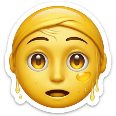 I want the emoji to be dizzy and sweaty and sweaty and transparent with yellow skin color sticker