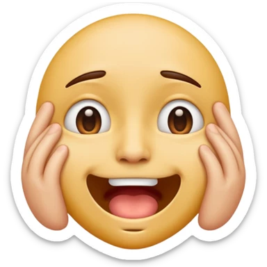 Normal emoji face but he is braindead. eyelids drooping, jaw hanging slightly open and drooling sticker