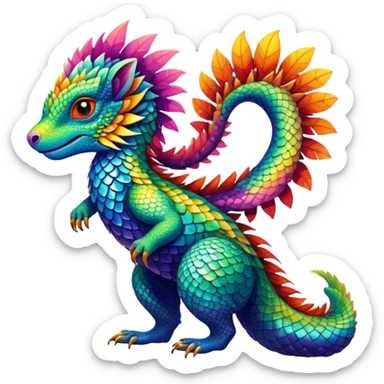 Colorful Exotic Pokémon-Digimon-Monster-Beast-Fakémon-hybrid-creature (full body) sticker
