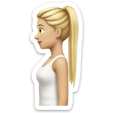 Blonde girl side profile ponytail sticker