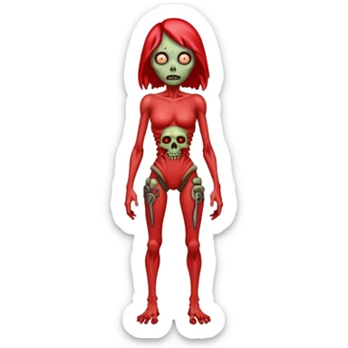 Red Shelly Teardrop Zombie-Machine-hybrid (full body) sticker