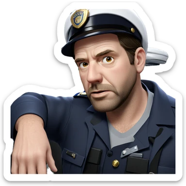 police officer with beard sticker