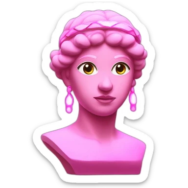 pink greek bust with glowing headband sticker