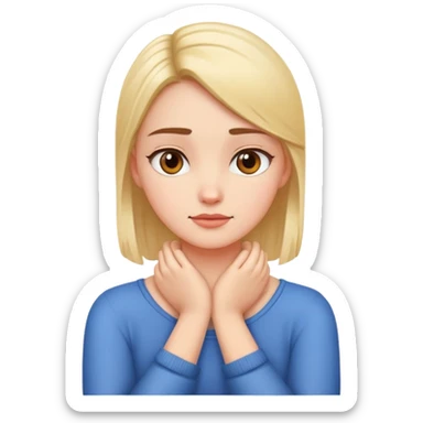 girl with her arms crossed and hands on neck sticker