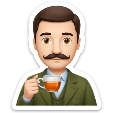 A british man with lots of tea sticker