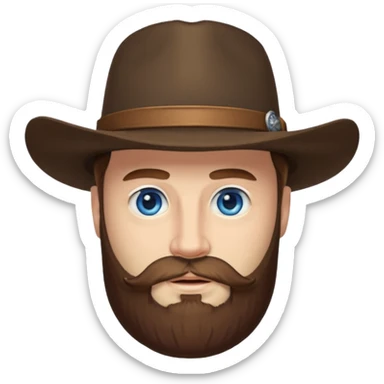 a western earl with full beard, wearing hat sticker
