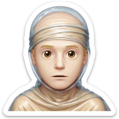 male body wrapped in plastic wrap sticker