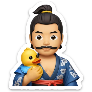 Samurai with rubber duck sticker