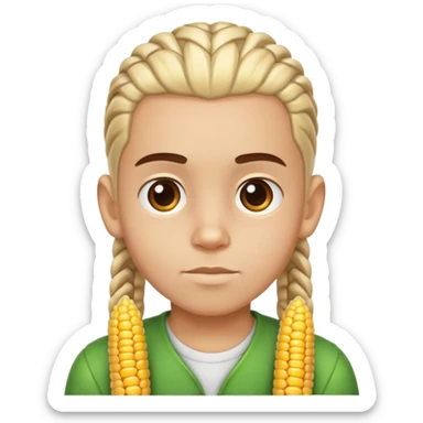 White boy with corn rows sticker