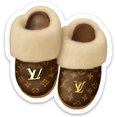 Fuzzy Louis Vuitton slippers sticker