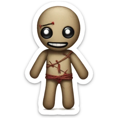 Cute voodoo doll sticker